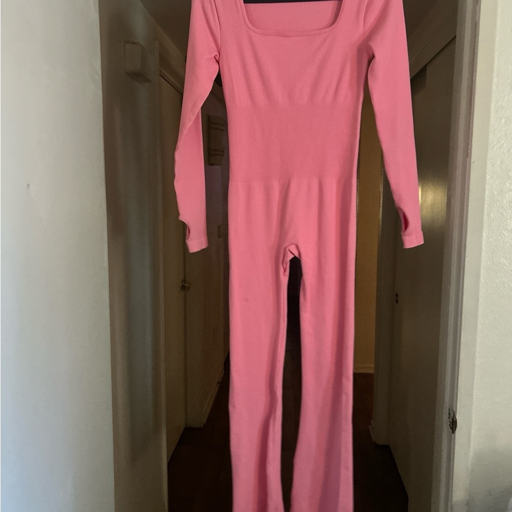 Elegant Pink Flare Jumpsuit